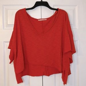 We The Free Oversized Cropped T-Shirt Orange Size S